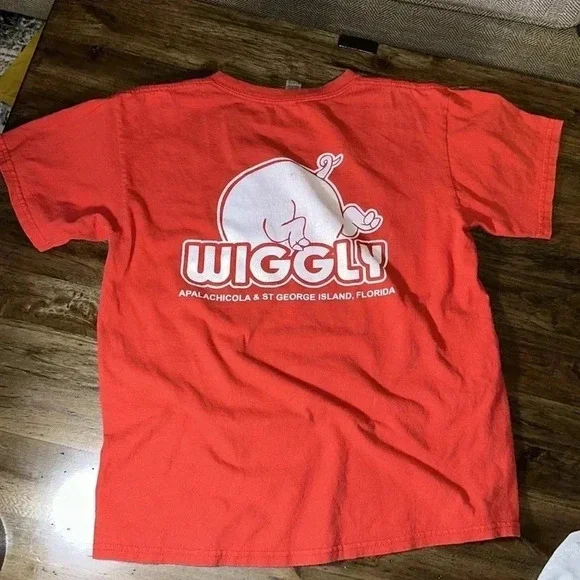 piggly wiggly red short sleeve t-shirt round neck grocery store supermarkets YL - Picture 2 of 4
